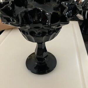 Elegant Black Fenton Glass Vase